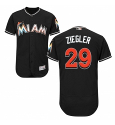 Men's Majestic Miami Marlins #29 Brad Ziegler Black Alternate Flex Base Authentic Collection MLB Jersey