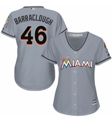 Women's Majestic Miami Marlins #46 Kyle Barraclough Authentic Grey Road Cool Base MLB Jersey
