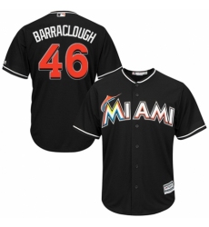 Youth Majestic Miami Marlins #46 Kyle Barraclough Authentic Black Alternate 2 Cool Base MLB Jersey