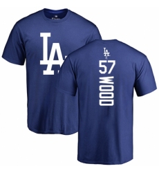 MLB Nike Los Angeles Dodgers #57 Alex Wood Royal Blue Backer T-Shirt