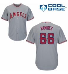 Youth Majestic Los Angeles Angels of Anaheim #66 J. C. Ramirez Authentic Grey Road Cool Base MLB Jersey
