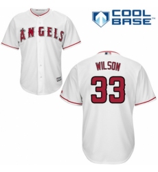 Youth Majestic Los Angeles Angels of Anaheim #33 CJ Wilson Replica White Home Cool Base MLB Jersey