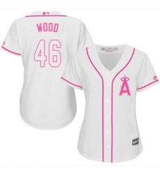 Women's Majestic Los Angeles Angels of Anaheim #46 Blake Wood Authentic White Fashion Cool Base MLB Jersey