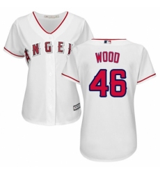 Women's Majestic Los Angeles Angels of Anaheim #46 Blake Wood Replica White Home Cool Base MLB Jersey