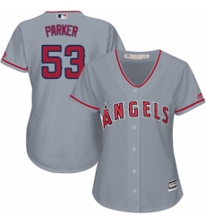Women's Majestic Los Angeles Angels of Anaheim #53 Blake Parker Replica Grey Road Cool Base MLB Jersey