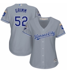 Women's Majestic Kansas City Royals #52 Justin Grimm Replica Grey Road Cool Base MLB Jersey