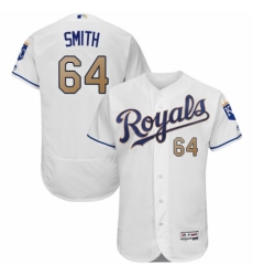 Men's Majestic Kansas City Royals #64 Burch Smith White Flexbase Authentic Collection MLB Jersey