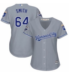 Women's Majestic Kansas City Royals #64 Burch Smith Replica Grey Road Cool Base MLB Jersey