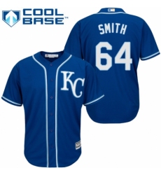 Youth Majestic Kansas City Royals #64 Burch Smith Authentic Blue Alternate 2 Cool Base MLB Jersey