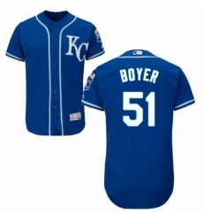 Men's Majestic Kansas City Royals #51 Blaine Boyer Royal Blue Alternate Flex Base Authentic Collection MLB Jersey