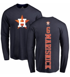 MLB Nike Houston Astros #6 Jake Marisnick Navy Blue Backer Long Sleeve T-Shirt