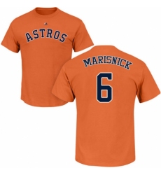 MLB Nike Houston Astros #6 Jake Marisnick Orange Name & Number T-Shirt