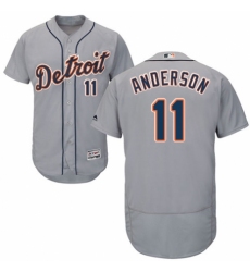 Men's Majestic Detroit Tigers #11 Sparky Anderson Grey Road Flex Base Authentic Collection MLB Jersey