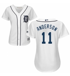 Women's Majestic Detroit Tigers #11 Sparky Anderson Replica White Home Cool Base MLB Jersey