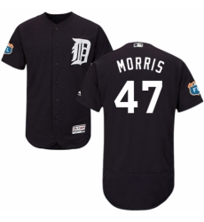 Men's Majestic Detroit Tigers #47 Jack Morris Navy Blue Alternate Flex Base Authentic Collection MLB Jersey
