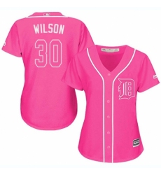 Women's Majestic Detroit Tigers #30 Alex Wilson Replica Pink Fashion Cool Base MLB Jersey