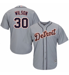 Youth Majestic Detroit Tigers #30 Alex Wilson Authentic Grey Road Cool Base MLB Jersey