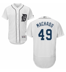 Men's Majestic Detroit Tigers #49 Dixon Machado White Home Flex Base Authentic Collection MLB Jersey