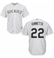 Youth Majestic Colorado Rockies #22 Chris Iannetta Authentic White Home Cool Base MLB Jersey