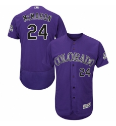 Men's Majestic Colorado Rockies #24 Ryan McMahon Purple Alternate Flex Base Authentic Collection MLB Jersey