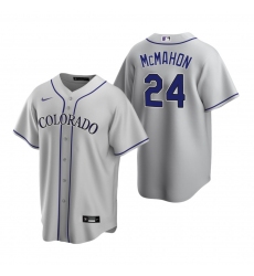 Men's Nike Colorado Rockies #24 Ryan McMahon Gray Road Stitched Baseball Jersey