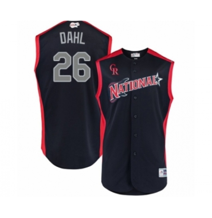 Youth Colorado Rockies #26 David Dahl Authentic Navy Blue National League 2019 Baseball All-Star Jersey