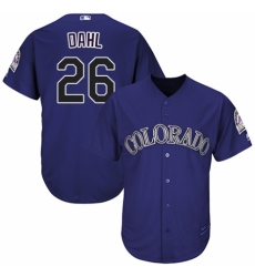 Youth Majestic Colorado Rockies #26 David Dahl Replica Purple Alternate 1 Cool Base MLB Jersey