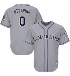 Youth Majestic Colorado Rockies #0 Adam Ottavino Authentic Grey Road Cool Base MLB Jersey
