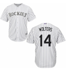 Youth Majestic Colorado Rockies #14 Tony Wolters Replica White Home Cool Base MLB Jersey