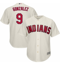 Youth Majestic Cleveland Indians #9 Erik Gonzalez Replica Cream Alternate 2 Cool Base MLB Jersey