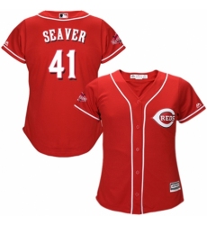 Women's Majestic Cincinnati Reds #41 Tom Seaver Authentic Red Alternate Cool Base MLB Jersey