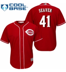 Youth Majestic Cincinnati Reds #41 Tom Seaver Replica Red Alternate Cool Base MLB Jersey