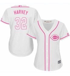 Women's Majestic Cincinnati Reds #32 Matt Harvey Authentic White Fashion Cool Base MLB Jersey