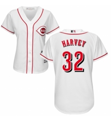 Women's Majestic Cincinnati Reds #32 Matt Harvey Replica White Home Cool Base MLB Jersey