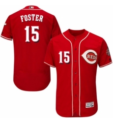 Men's Majestic Cincinnati Reds #15 George Foster Red Alternate Flex Base Authentic Collection MLB Jersey