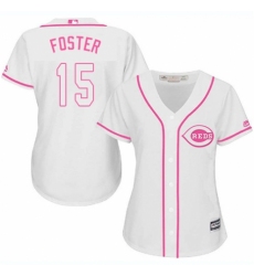 Women's Majestic Cincinnati Reds #15 George Foster Authentic White Fashion Cool Base MLB Jersey