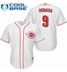 Youth Majestic Cincinnati Reds #9 Jose Peraza Replica White Home Cool Base MLB Jersey