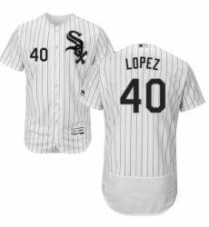 Men's Majestic Chicago White Sox #40 Reynaldo Lopez White Home Flex Base Authentic Collection MLB Jersey