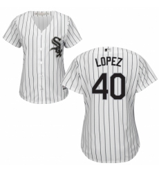 Women's Majestic Chicago White Sox #40 Reynaldo Lopez Authentic White Home Cool Base MLB Jersey
