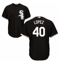 Youth Majestic Chicago White Sox #40 Reynaldo Lopez Authentic Black Alternate Home Cool Base MLB Jersey