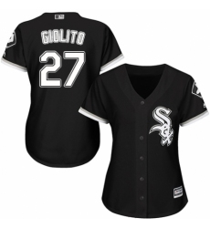 Women's Majestic Chicago White Sox #27 Lucas Giolito Replica Black Alternate Home Cool Base MLB Jersey