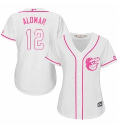 Women's Majestic Baltimore Orioles #12 Roberto Alomar Authentic White Fashion Cool Base MLB Jersey