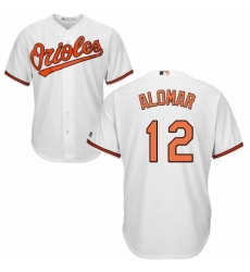 Youth Majestic Baltimore Orioles #12 Roberto Alomar Authentic White Home Cool Base MLB Jersey