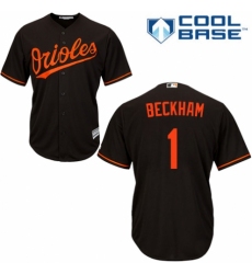 Youth Majestic Baltimore Orioles #1 Tim Beckham Authentic Black Alternate Cool Base MLB Jersey
