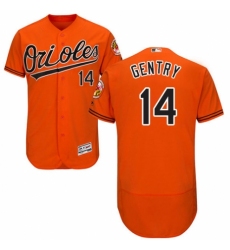 Men's Majestic Baltimore Orioles #14 Craig Gentry Orange Alternate Flex Base Authentic Collection MLB Jersey
