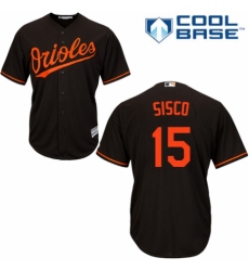 Youth Majestic Baltimore Orioles #15 Chance Sisco Authentic Black Alternate Cool Base MLB Jersey
