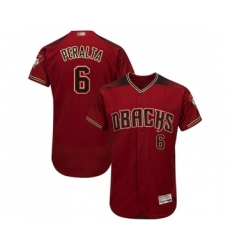 Men's Arizona Diamondbacks #6 David Peralta Red Alternate Authentic Collection Flex Base Baseball Jersey