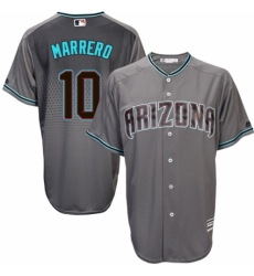 Men's Majestic Arizona Diamondbacks #10 Deven Marrero Replica Gray/Turquoise Cool Base MLB Jersey