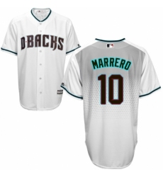 Men's Majestic Arizona Diamondbacks #10 Deven Marrero Replica White/Capri Cool Base MLB Jersey