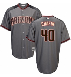 Men's Majestic Arizona Diamondbacks #40 Andrew Chafin Replica Grey Road Cool Base MLB Jersey